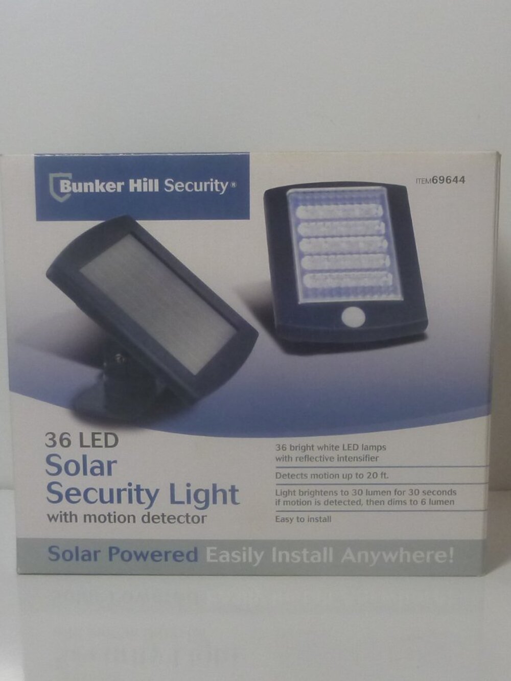 Bunker Hill Security 36 LED Solar Security Light NIB